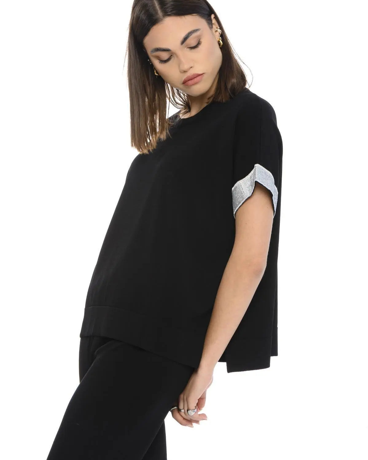 Maglia paillettes NERO IRONICA L