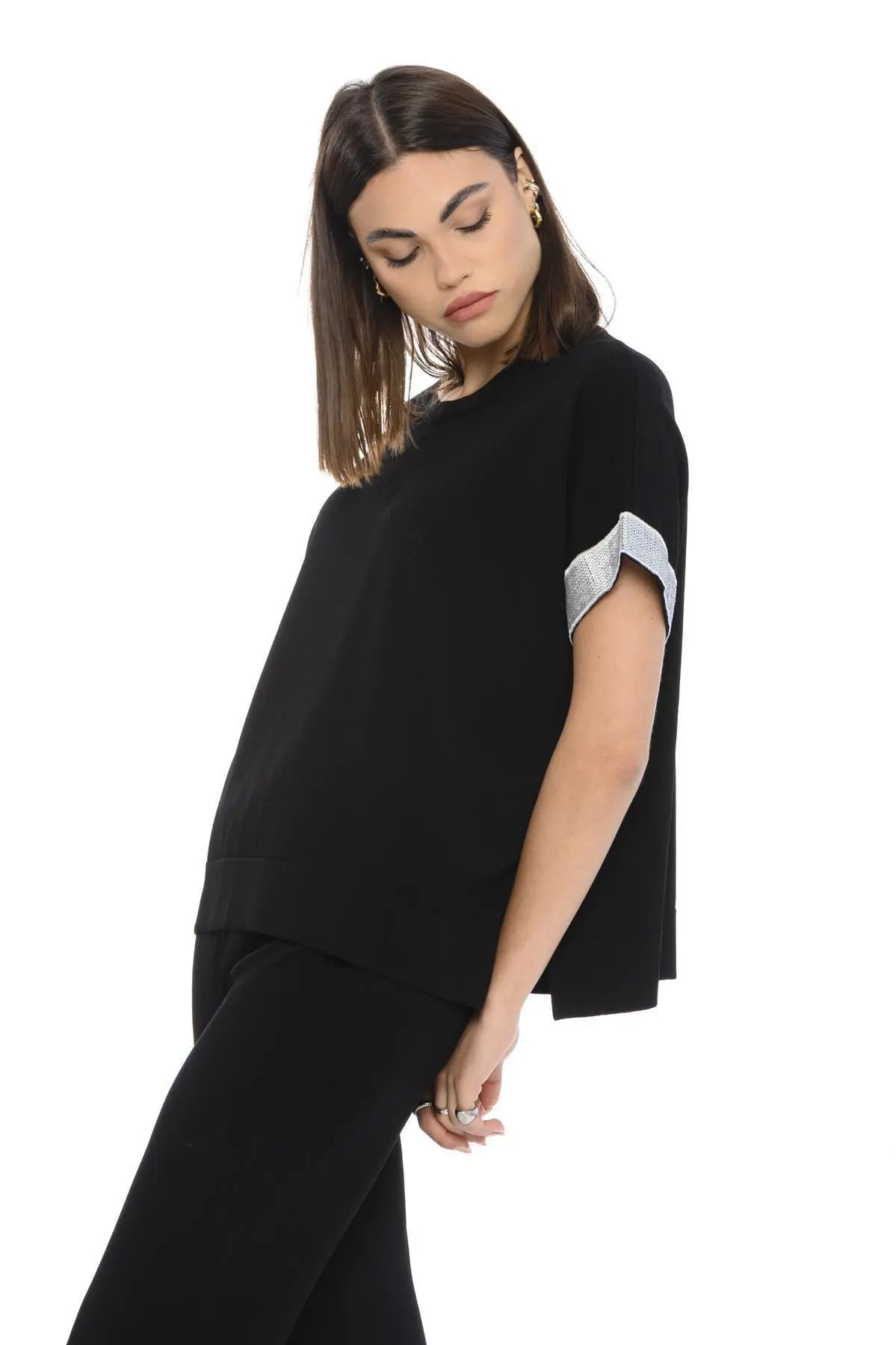 Maglia paillettes NERO IRONICA L