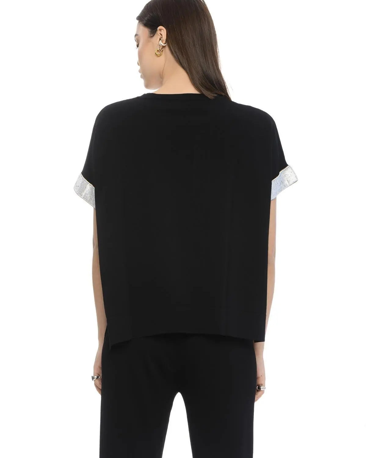 Maglia paillettes NERO IRONICA