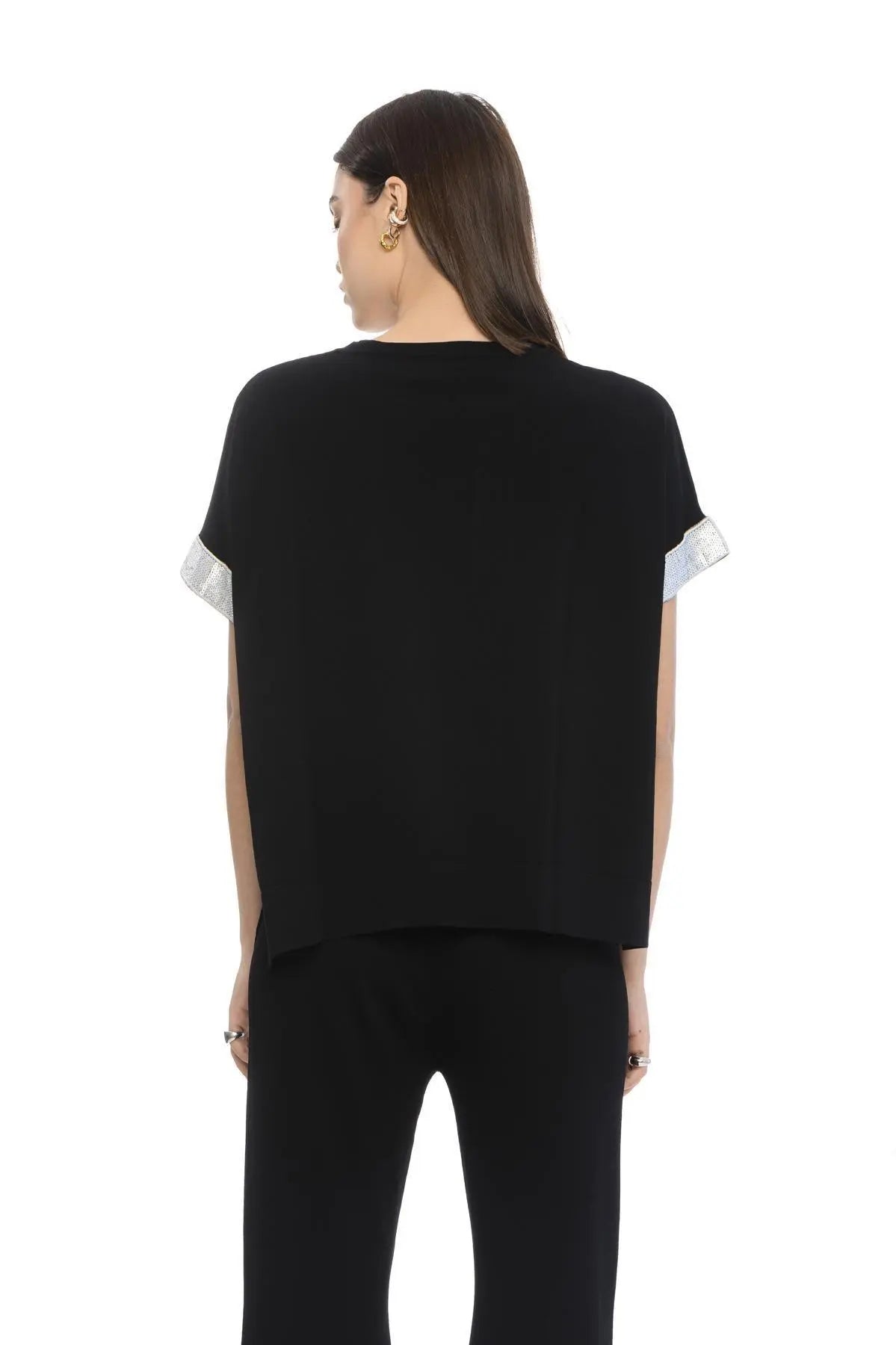 Maglia paillettes NERO IRONICA