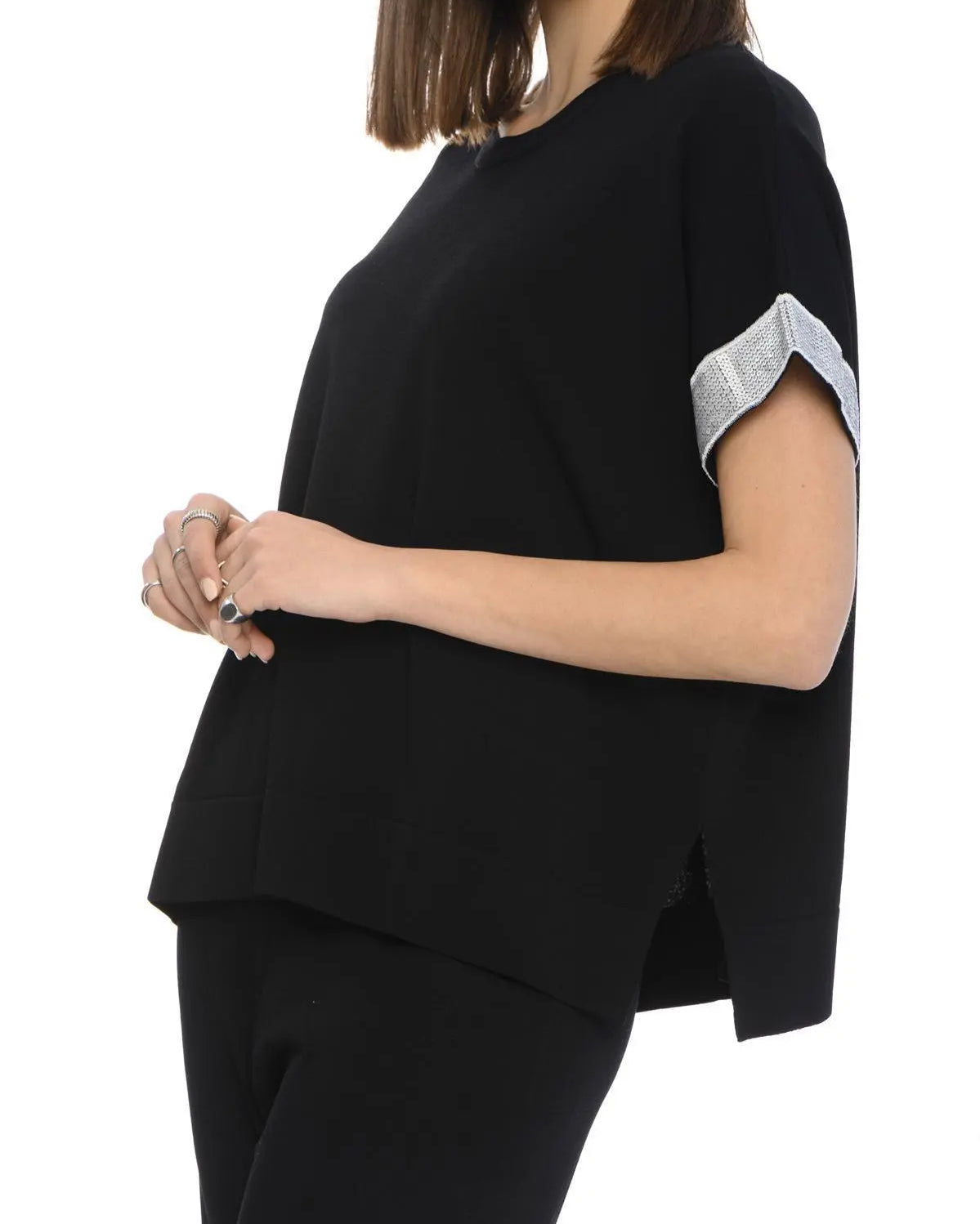 Maglia paillettes NERO IRONICA
