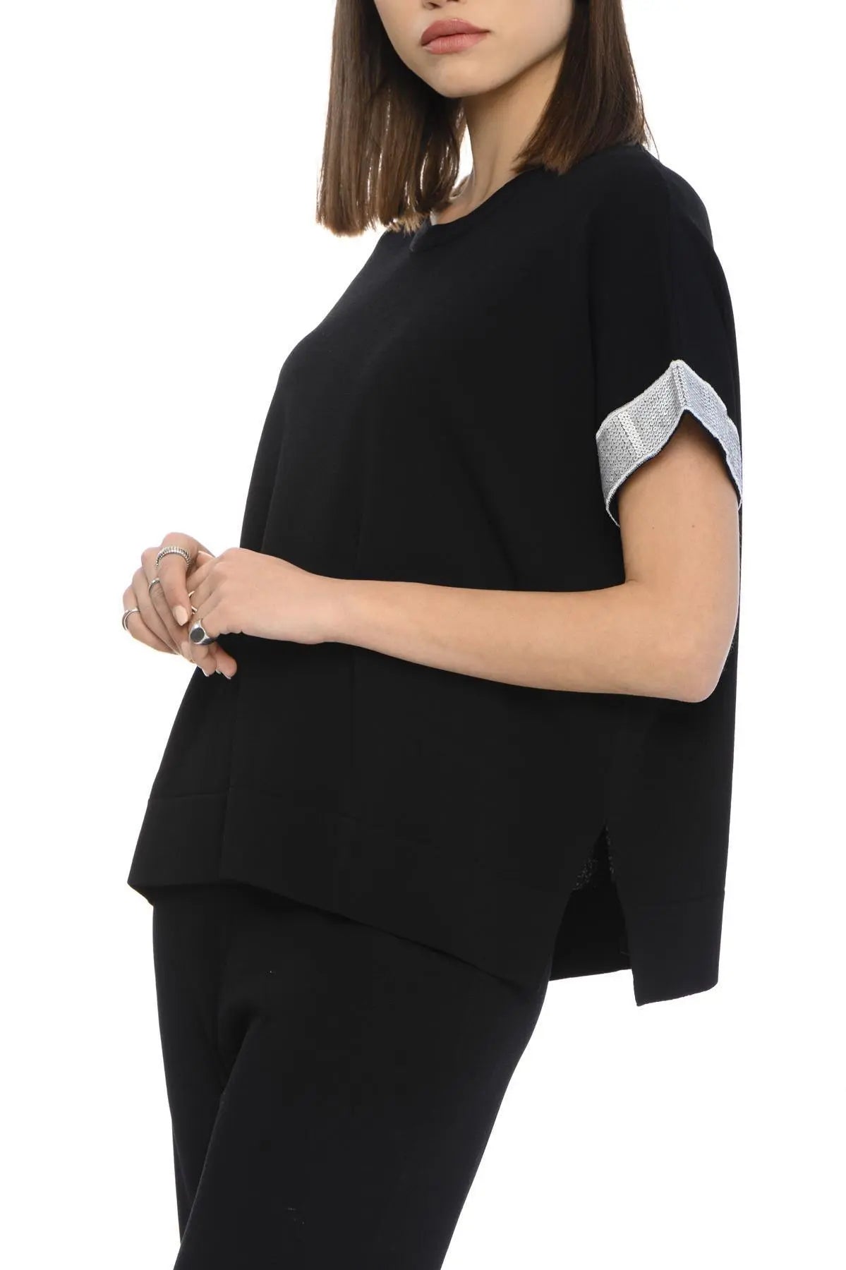 Maglia paillettes NERO IRONICA