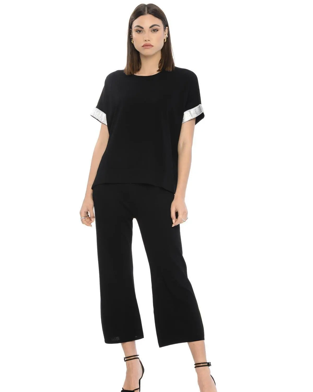 Maglia paillettes NERO IRONICA