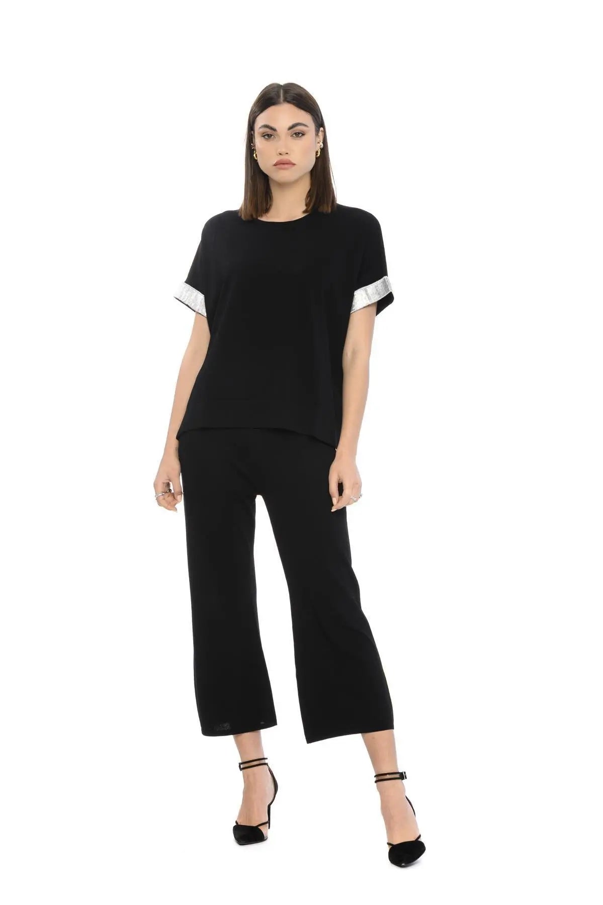 Maglia paillettes NERO IRONICA