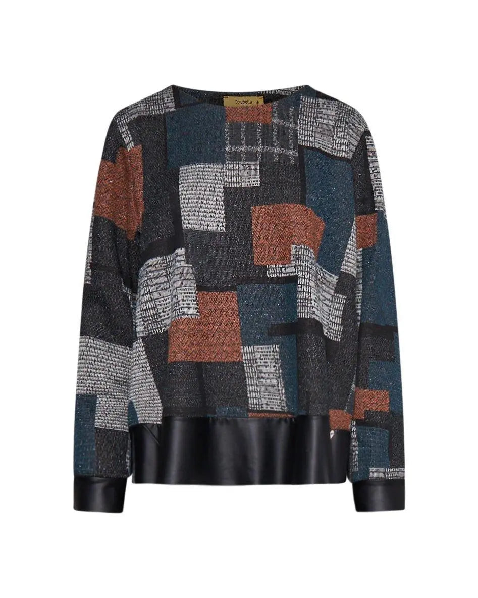 Maglia patchwork PETROLIO DORABELLA PIU'