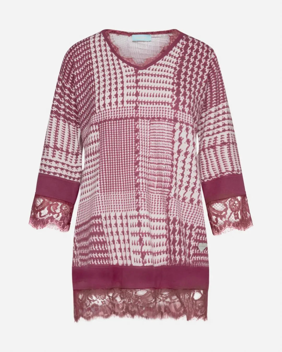 Maglia patchwork con stampa geometrica MAGENTA DORABELLA