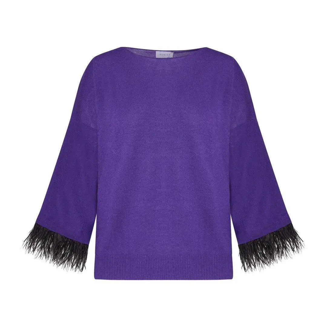 Maglia piume VIOLA IRONICA XL