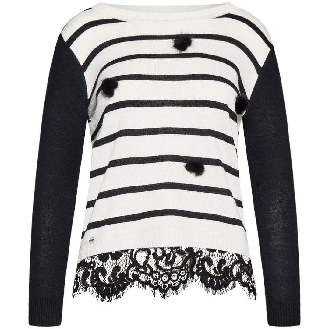 Maglia pizzo BIANCO-NERO IRONICA XL