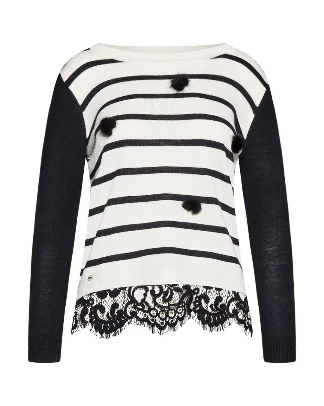 Maglia pizzo BIANCO-NERO IRONICA XL