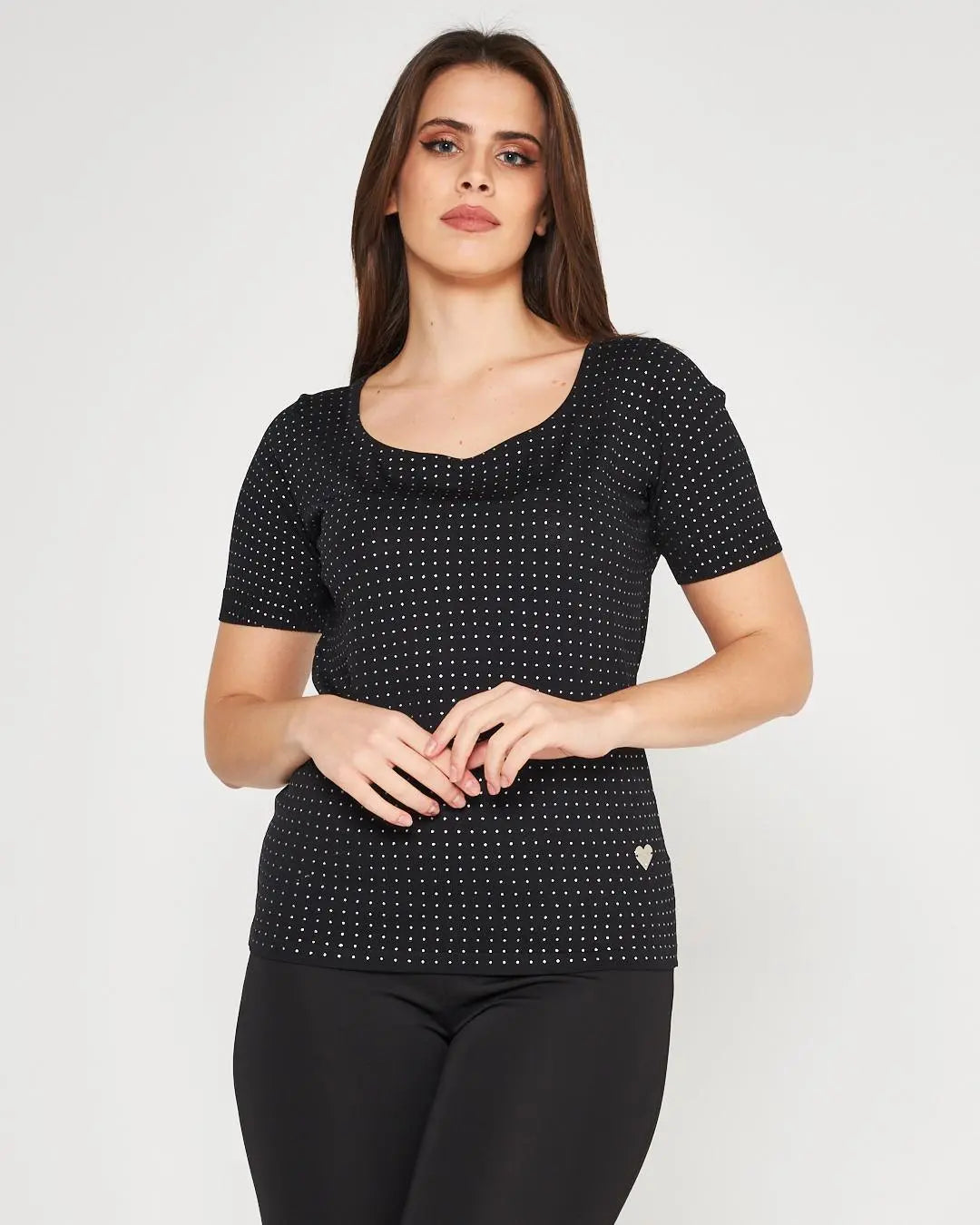 Maglia pois BLACK DORABELLA XL