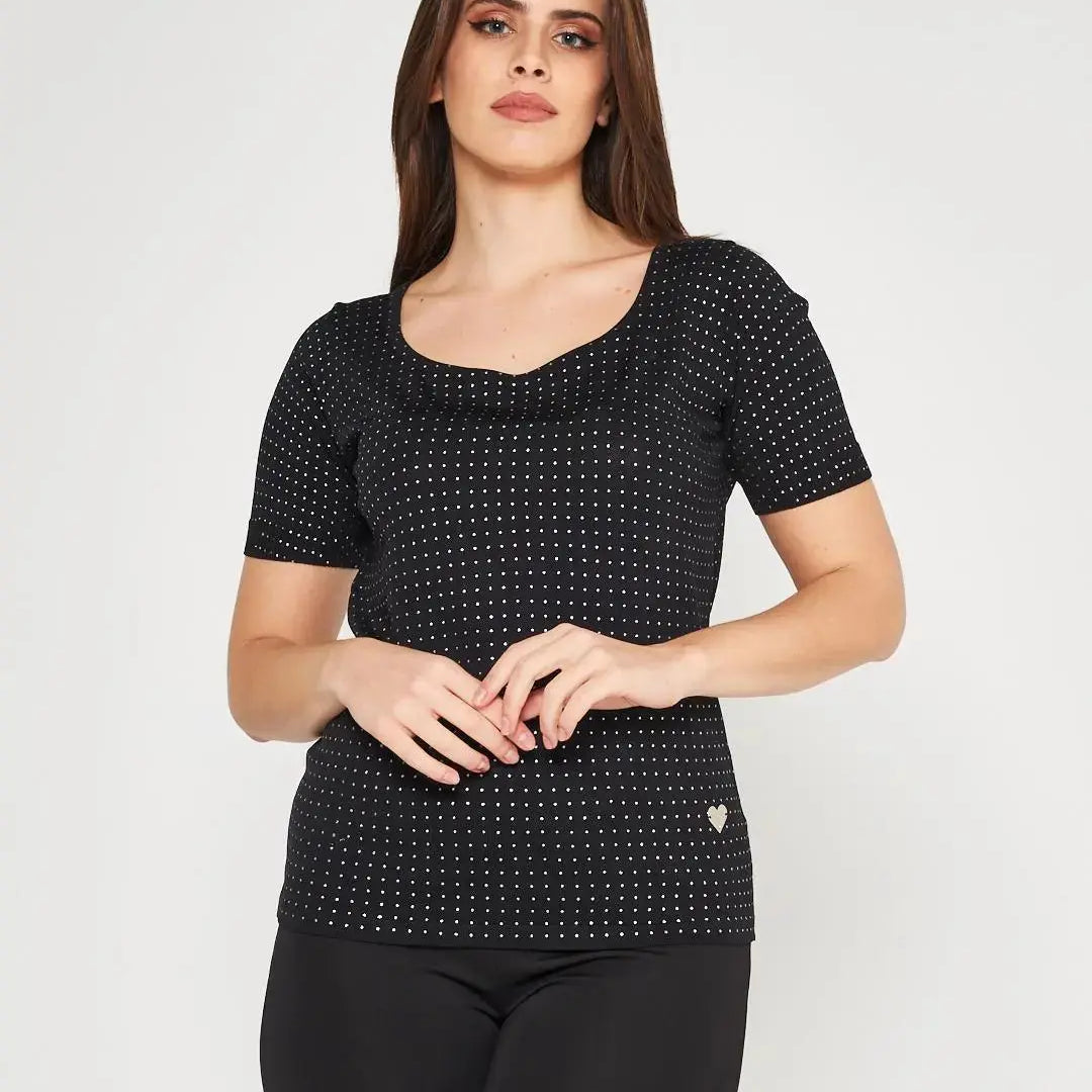 Maglia pois BLACK DORABELLA XL