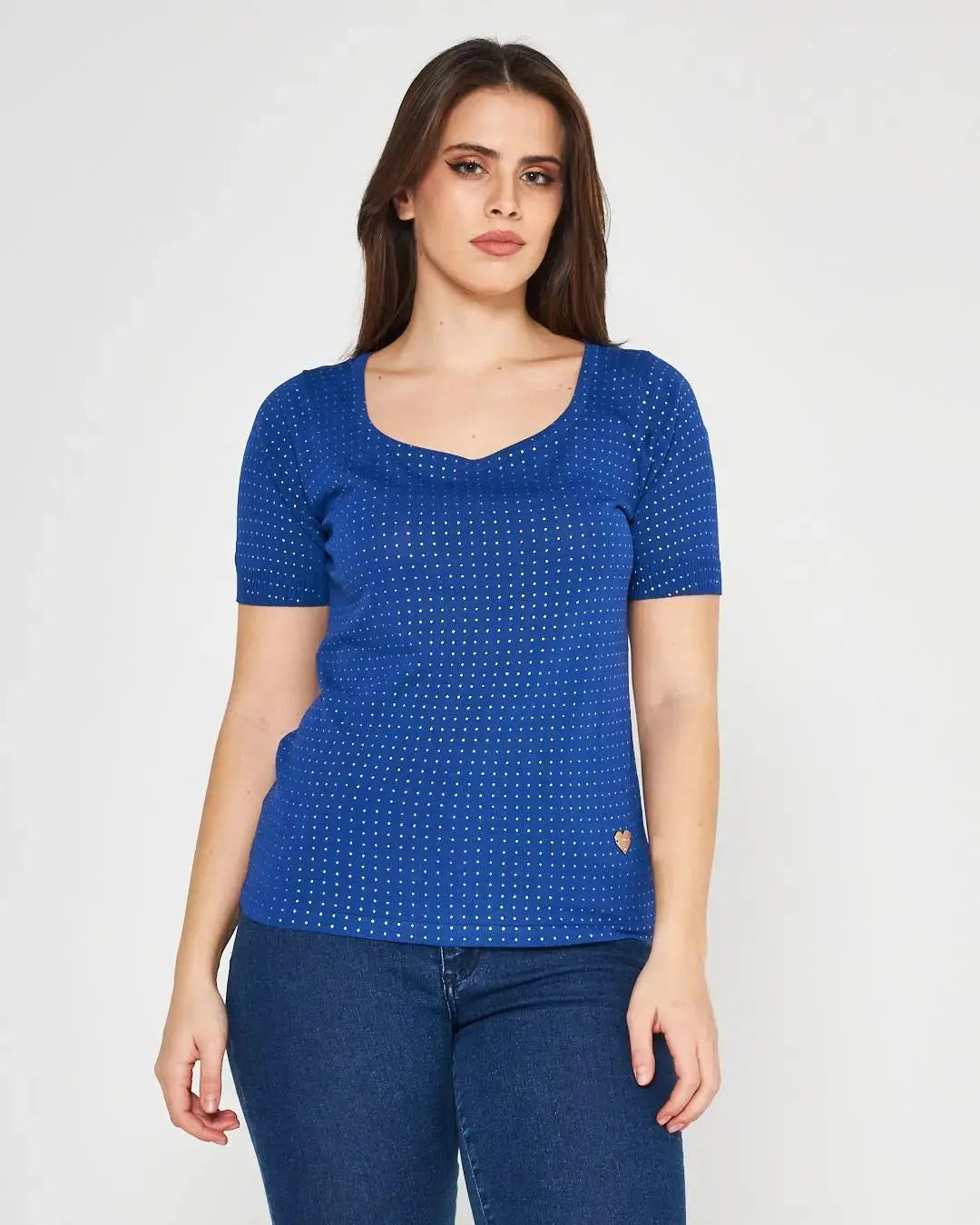 Maglia pois ROYAL BLUE DORABELLA XL