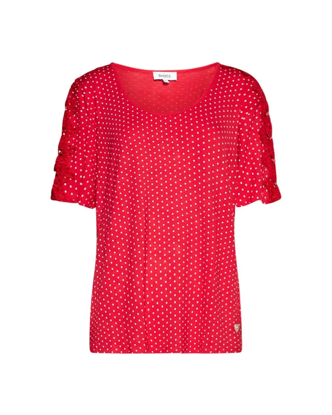 Maglia pois con macramé ROSSO DORABELLA PIU' XL