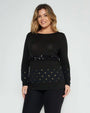 Maglia pois e paillettes NERO-ORO DORABELLA XXL