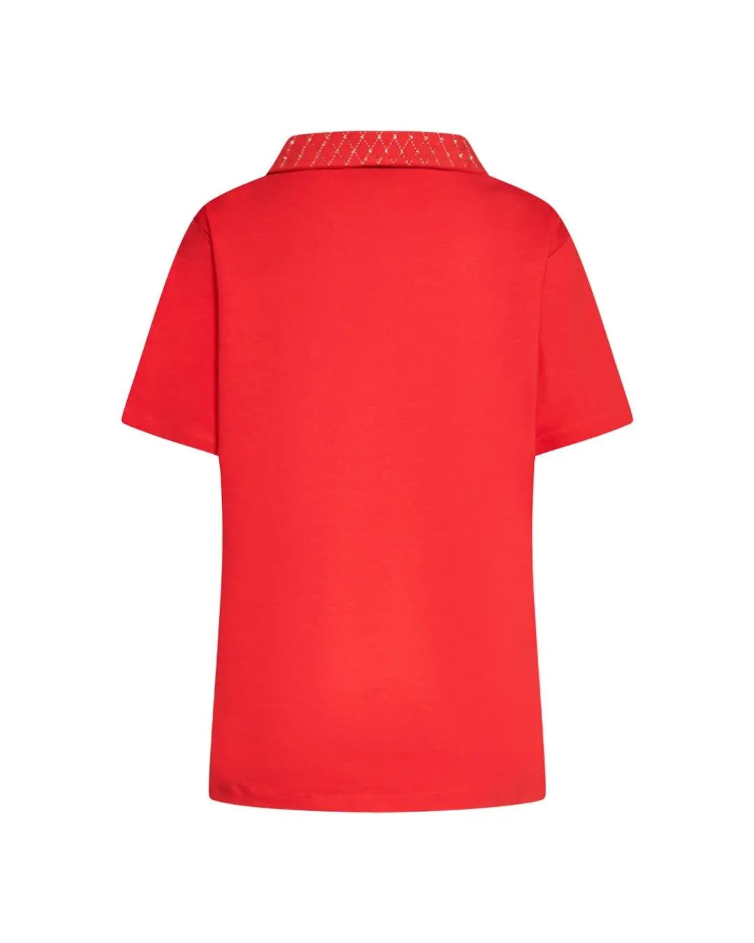 Maglia polo con dettagli strass ARANCIO DORABELLA PIU'