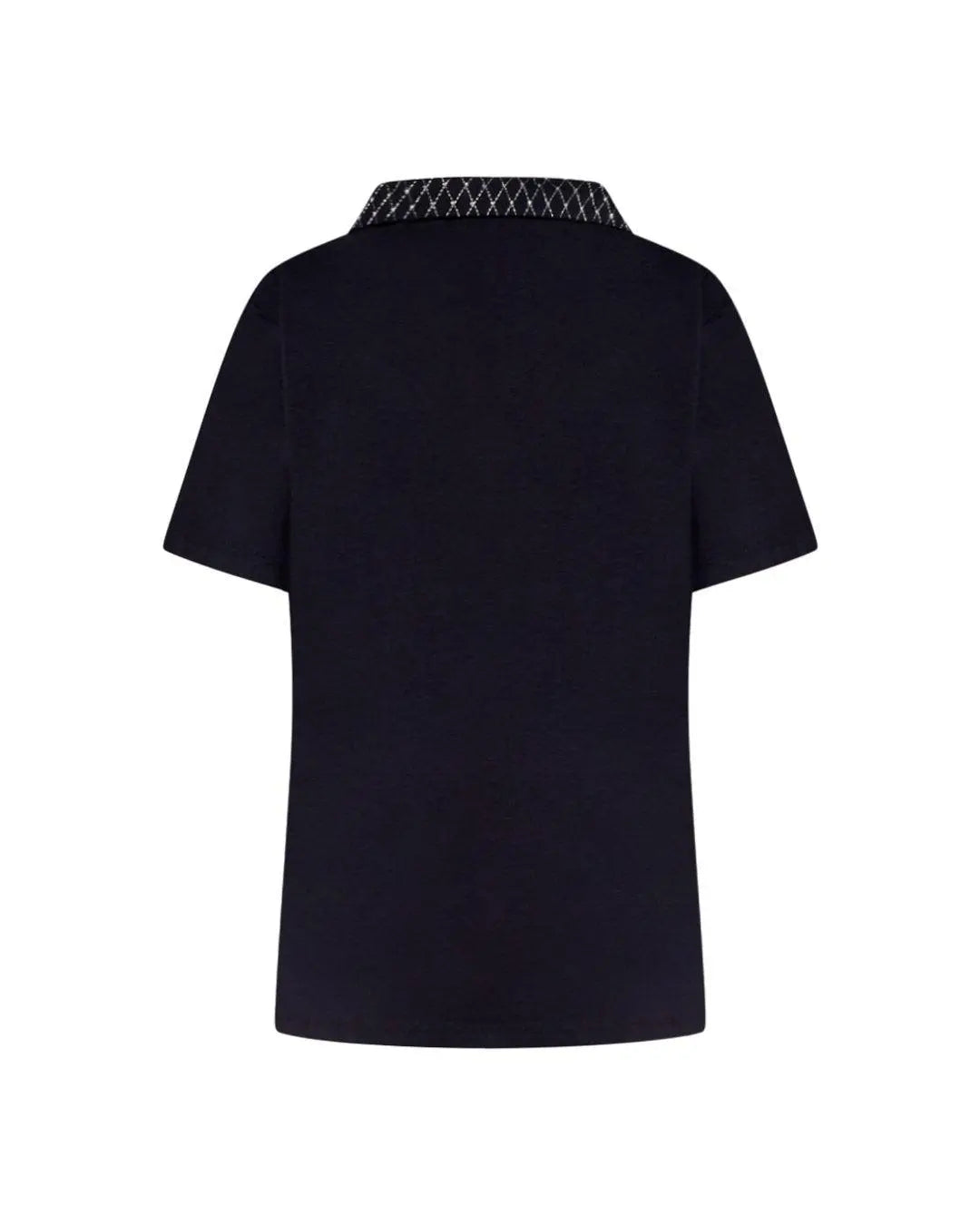 Maglia polo con dettagli strass BLU-NAVY DORABELLA PIU'