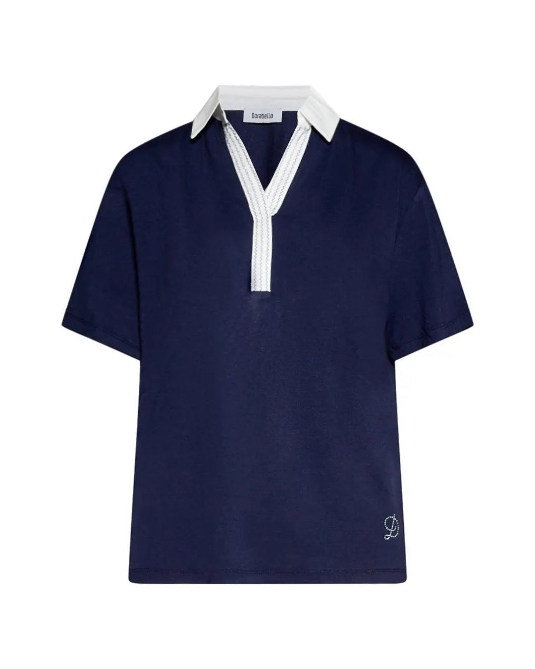 Maglia polo con ricamo BLUE NAVY DORABELLA PIU' XL