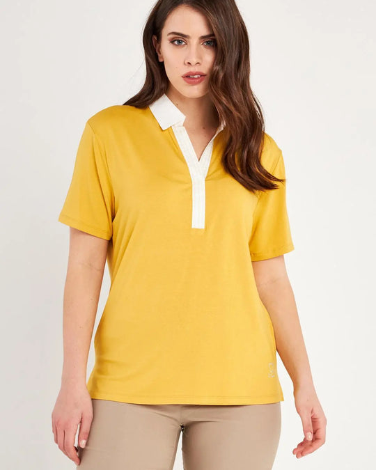 Maglia polo con ricamo OCRA DORABELLA PIU'