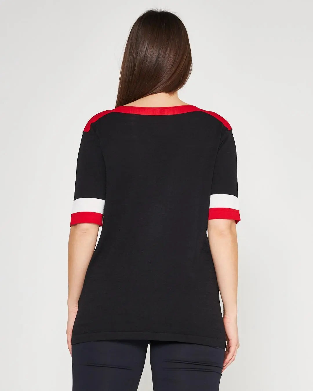 Maglia profili a contrasto NERO DORABELLA PIU'