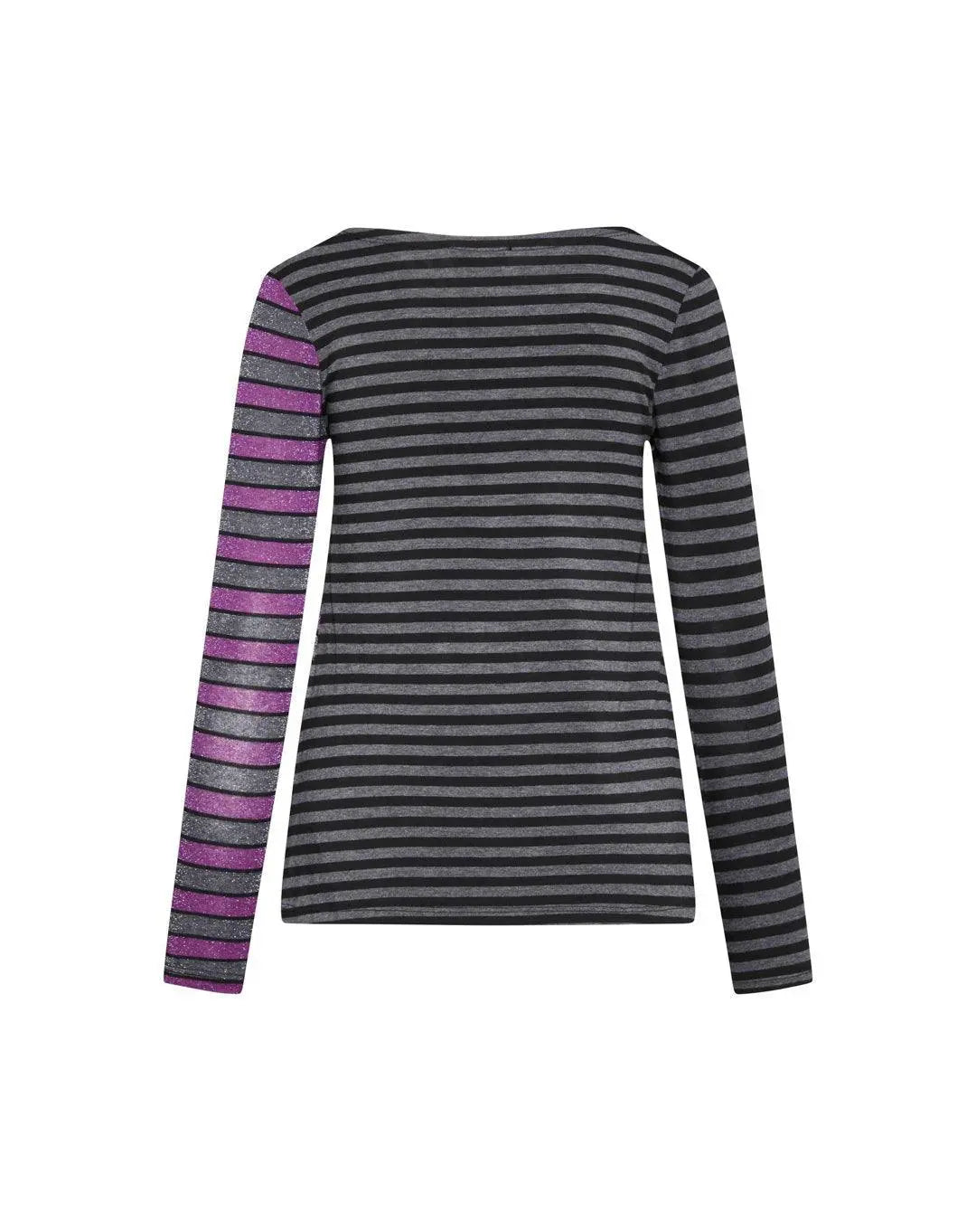 Maglia rigata ANTRACITE-VIOLA IRONICA