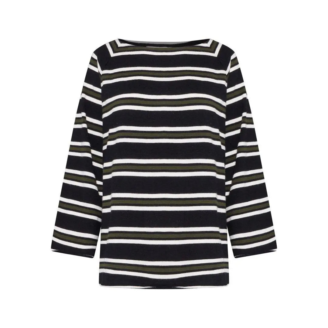 Maglia rigata NERO-CALCE-VERDE IRONICA XL