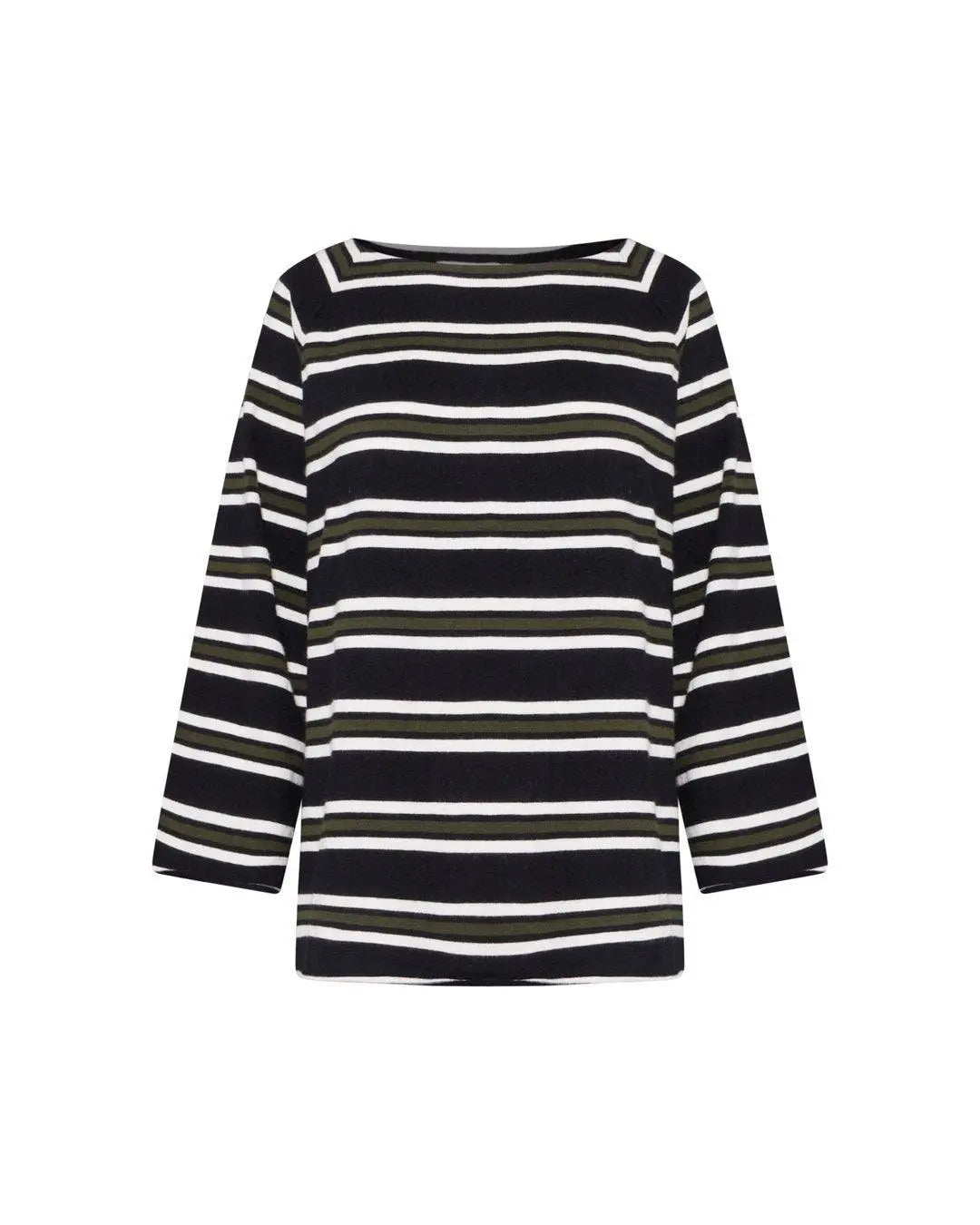 Maglia rigata NERO-CALCE-VERDE IRONICA XL