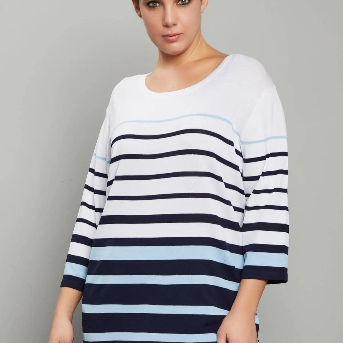 Maglia righe BIANCO DORABELLA CURVY XL