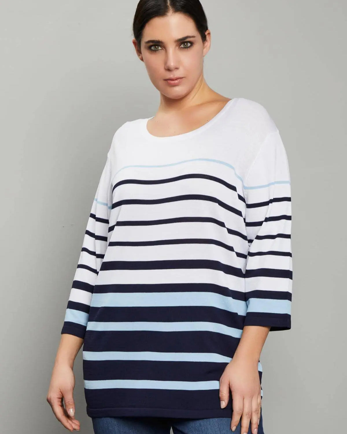 Maglia righe BIANCO DORABELLA CURVY XL