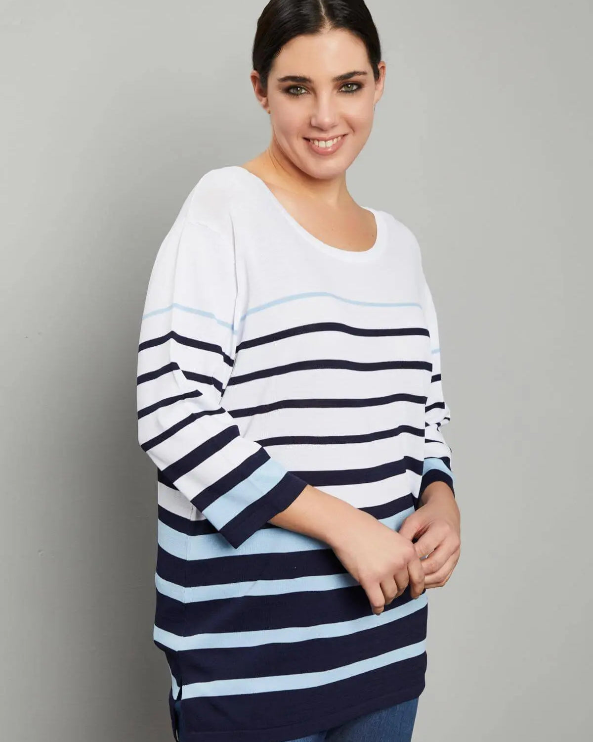 Maglia righe BIANCO DORABELLA CURVY