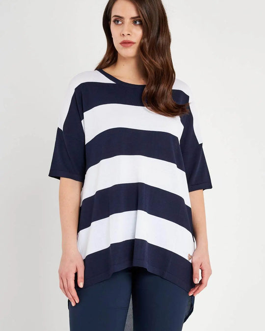 Maglia righe BLUE NAVY DORABELLA CURVY XL