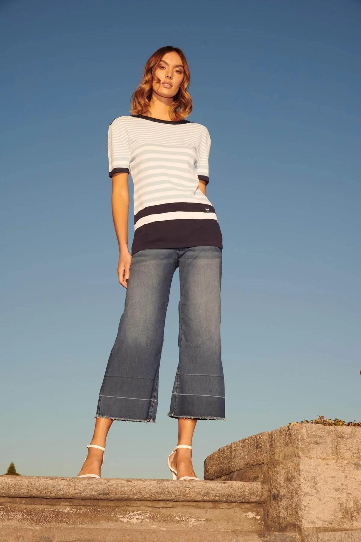 Maglia righe CIELO-BLUE NAVY DORABELLA XL