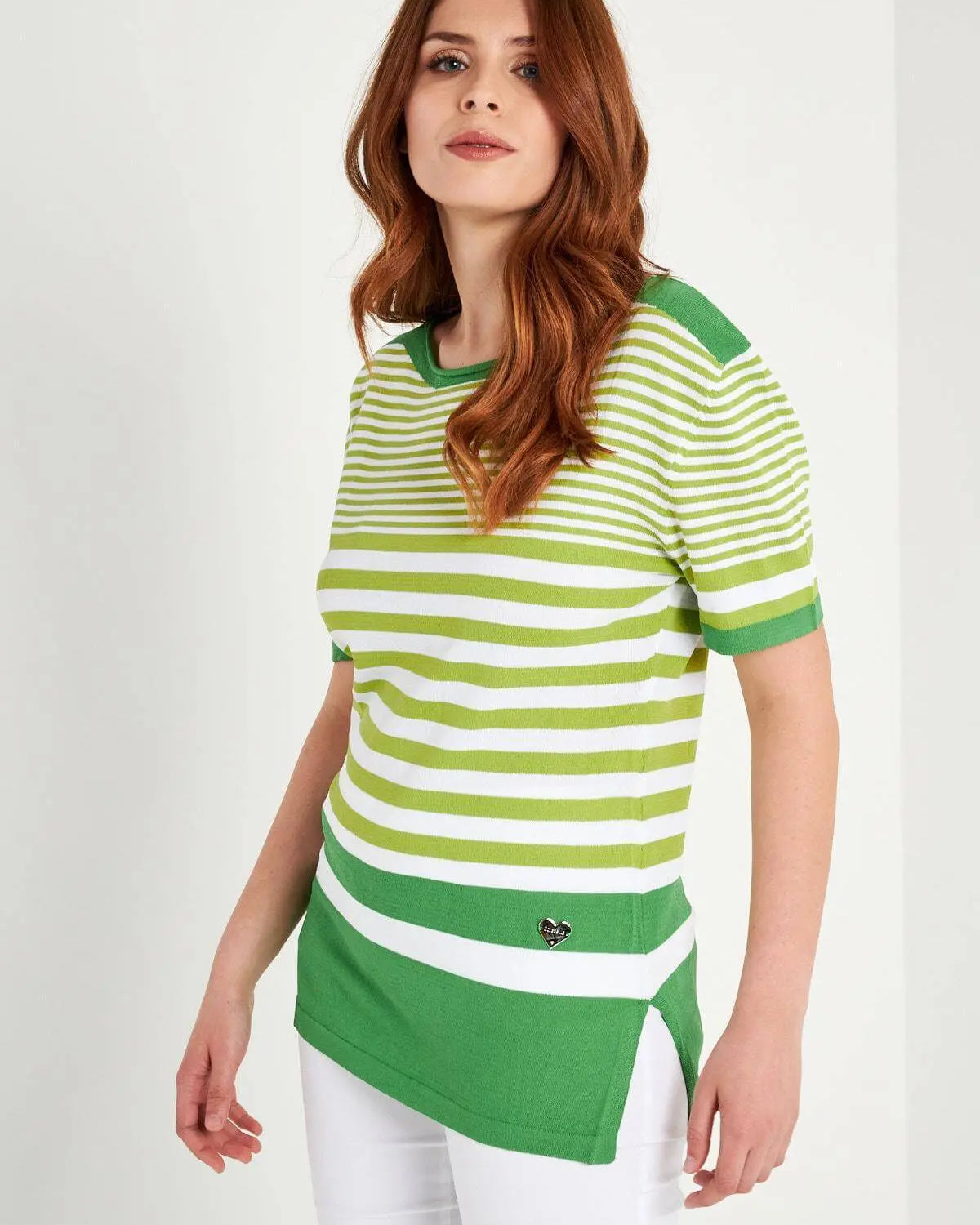 Maglia righe PISTACCHIO-GIADA DORABELLA XL