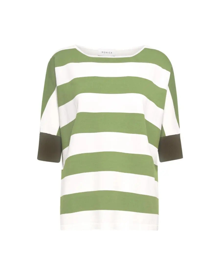 Maglia righe VERDE IRONICA