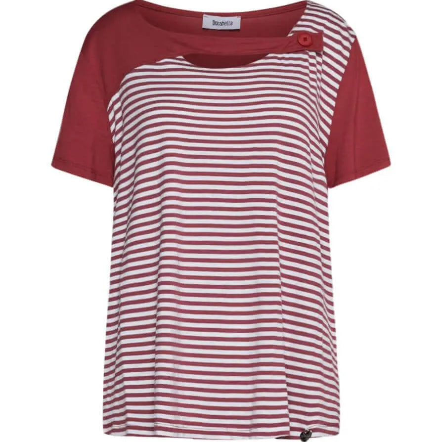 Maglia righe con bottone MARSALA DORABELLA XXL