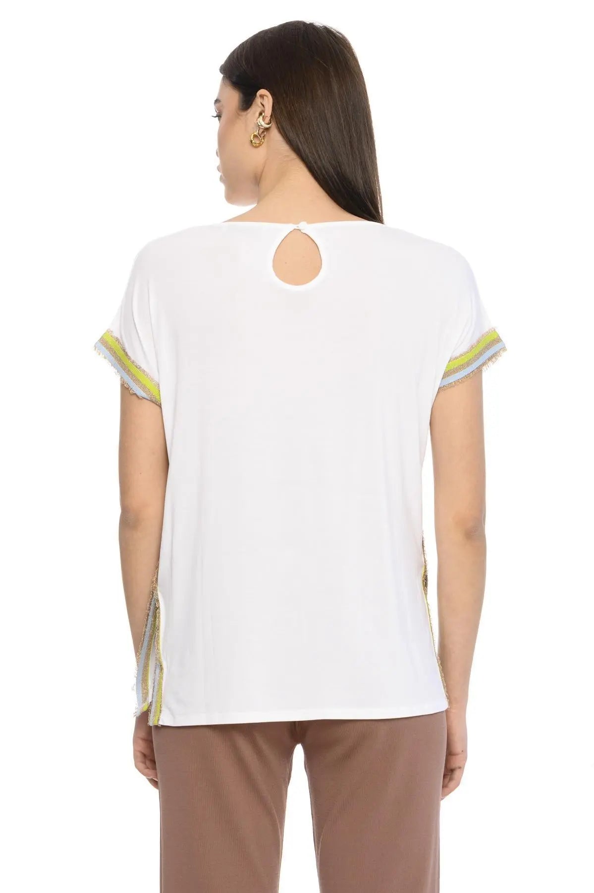 Maglia righe e lurex BIANCO IRONICA