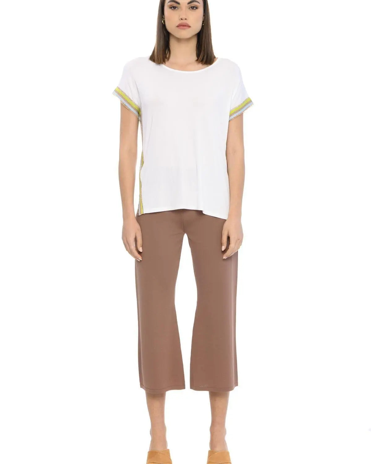 Maglia righe e lurex BIANCO IRONICA