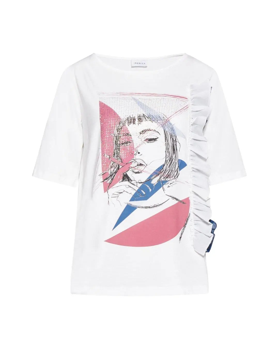 Maglia rouches LATTE IRONICA XL