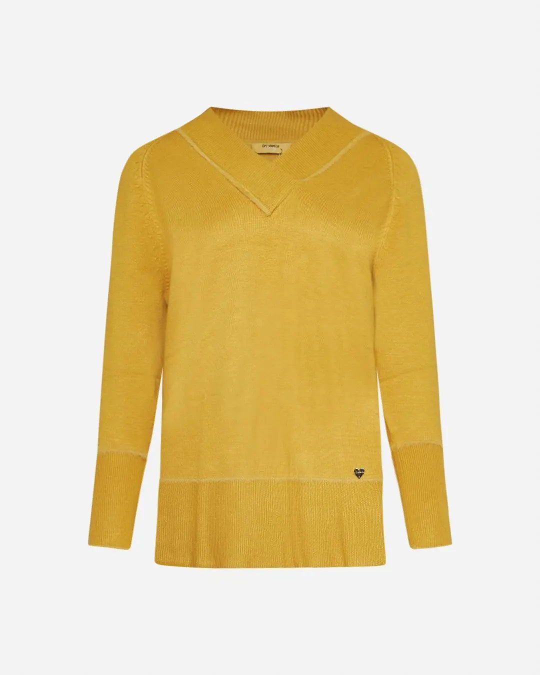 Maglia scollo V MOSTARDA DORABELLA CURVY