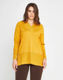 Maglia scollo V MOSTARDA DORABELLA CURVY