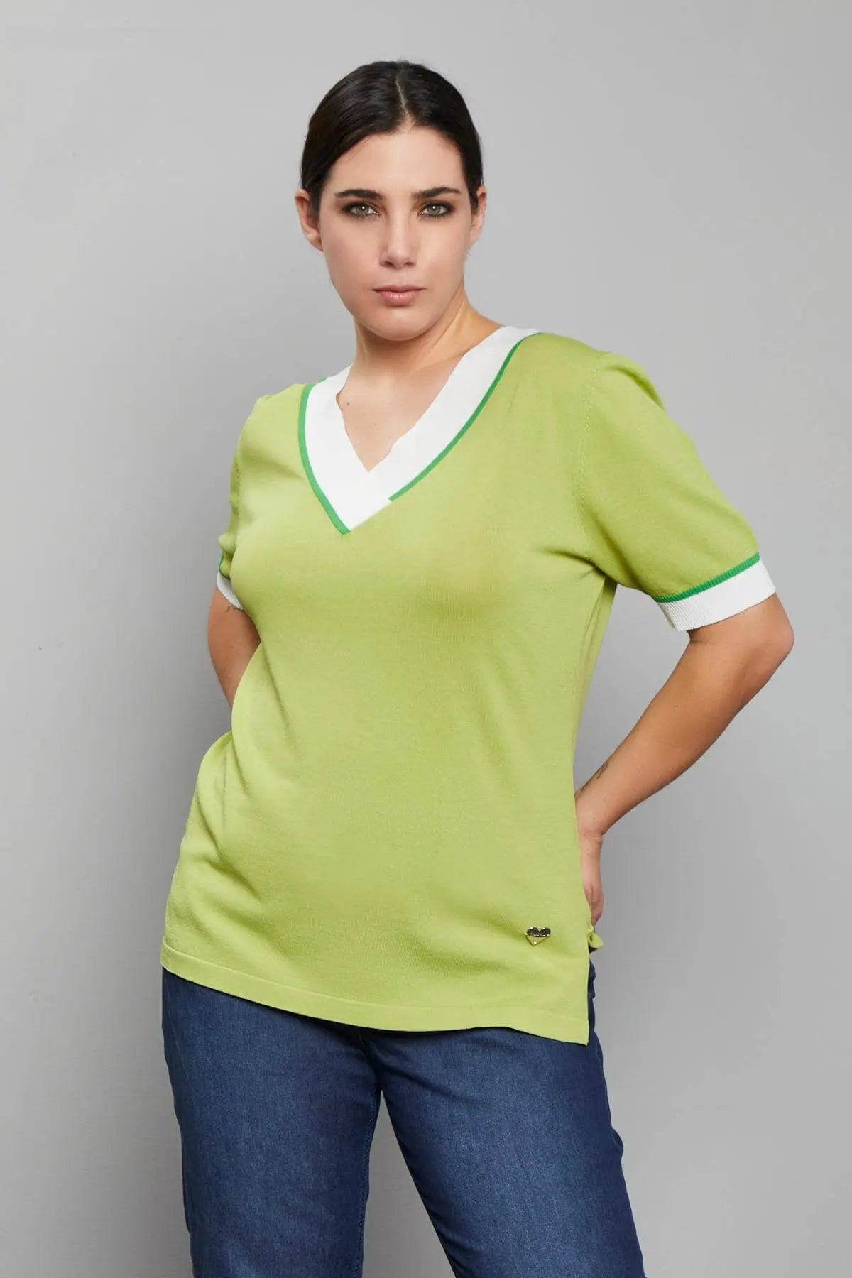 Maglia scollo V PISTACCHIO DORABELLA PIU' XL