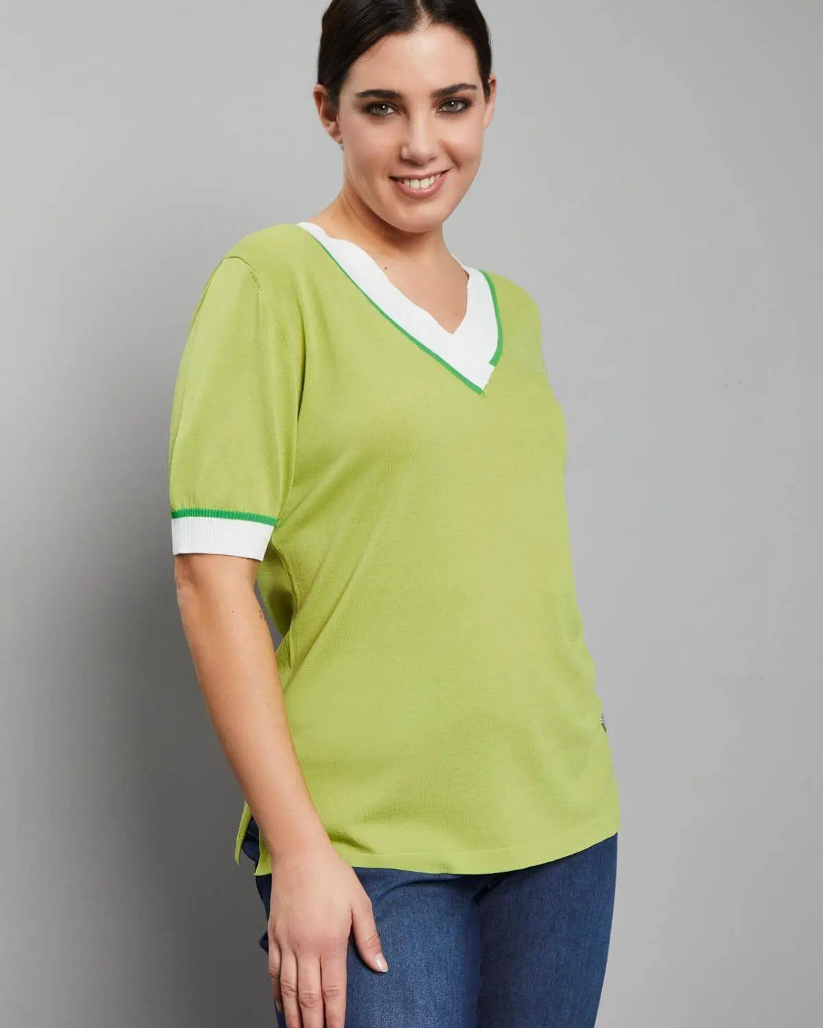 Maglia scollo V PISTACCHIO DORABELLA PIU'