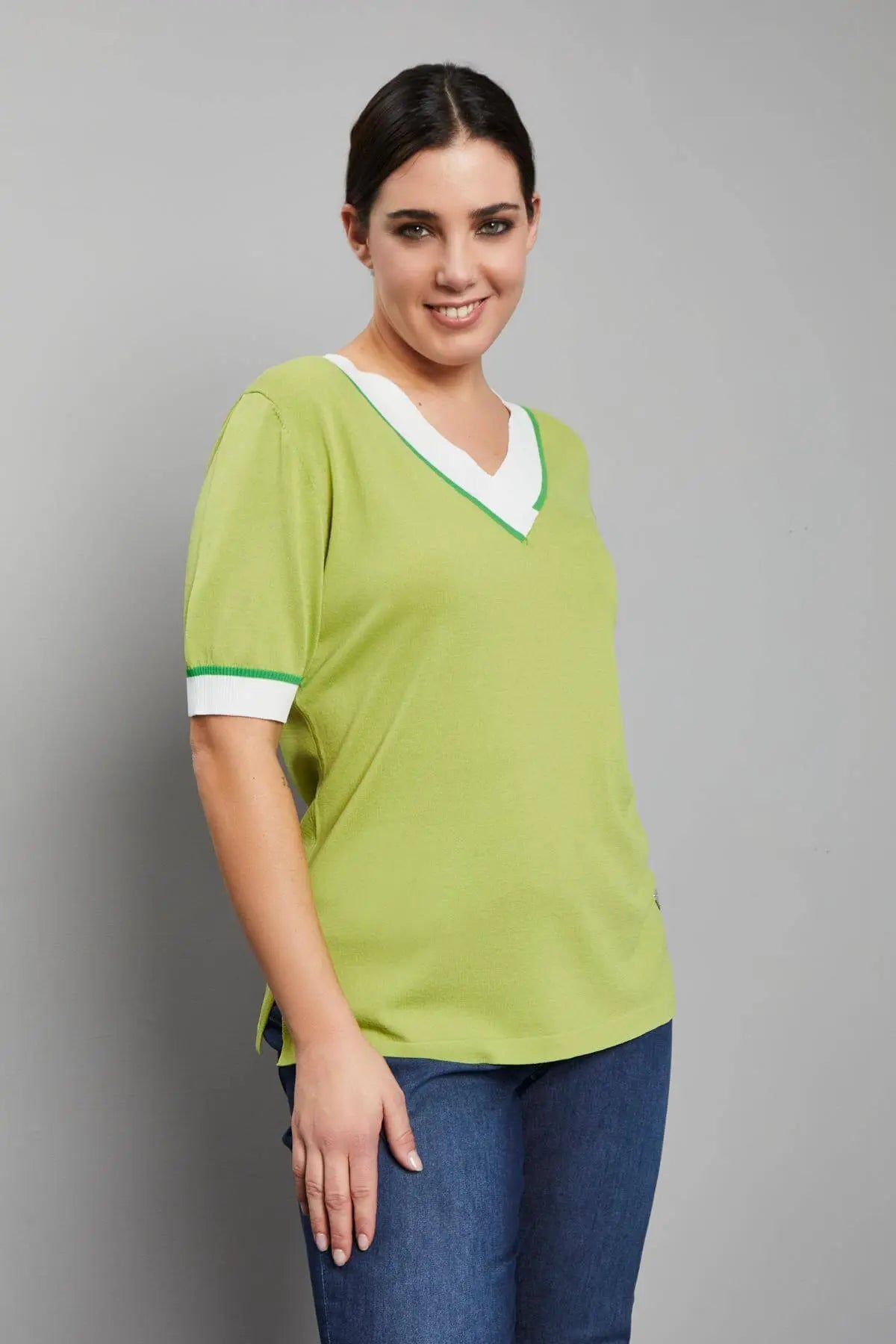 Maglia scollo V PISTACCHIO DORABELLA PIU'