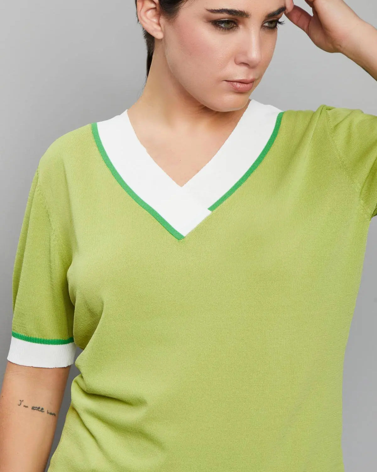 Maglia scollo V PISTACCHIO DORABELLA PIU'
