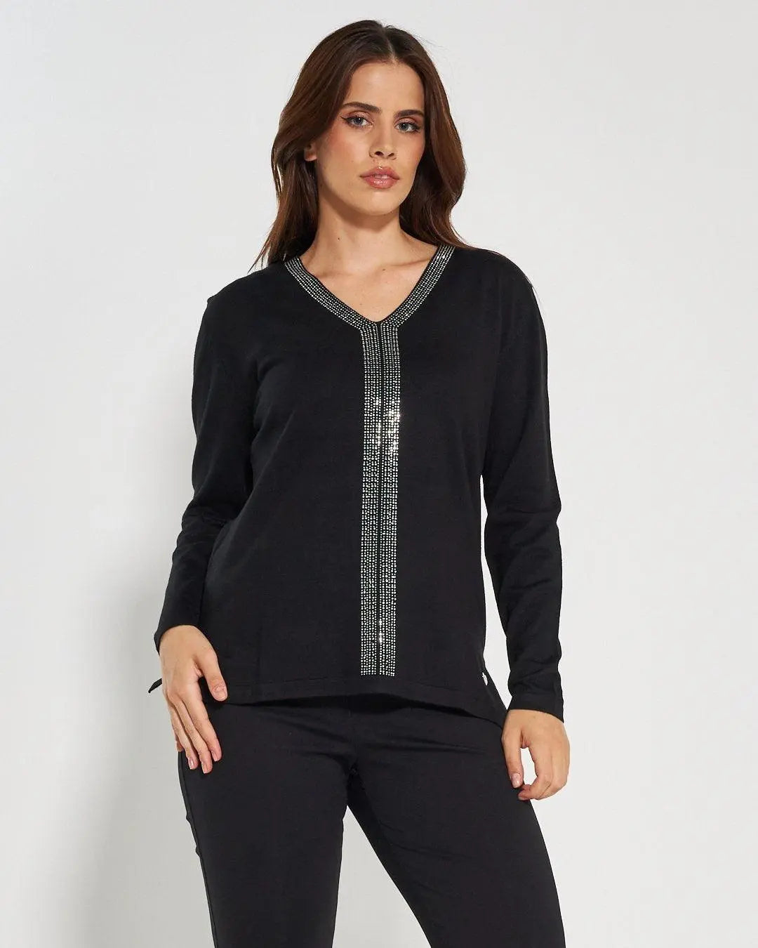 Maglia scollo "V" BLACK DORABELLA PIU' XXXL