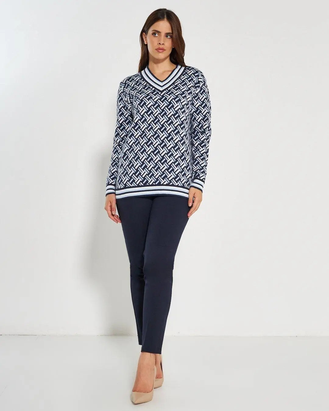 Maglia scollo "V" BLUE NAVY DORABELLA PIU'