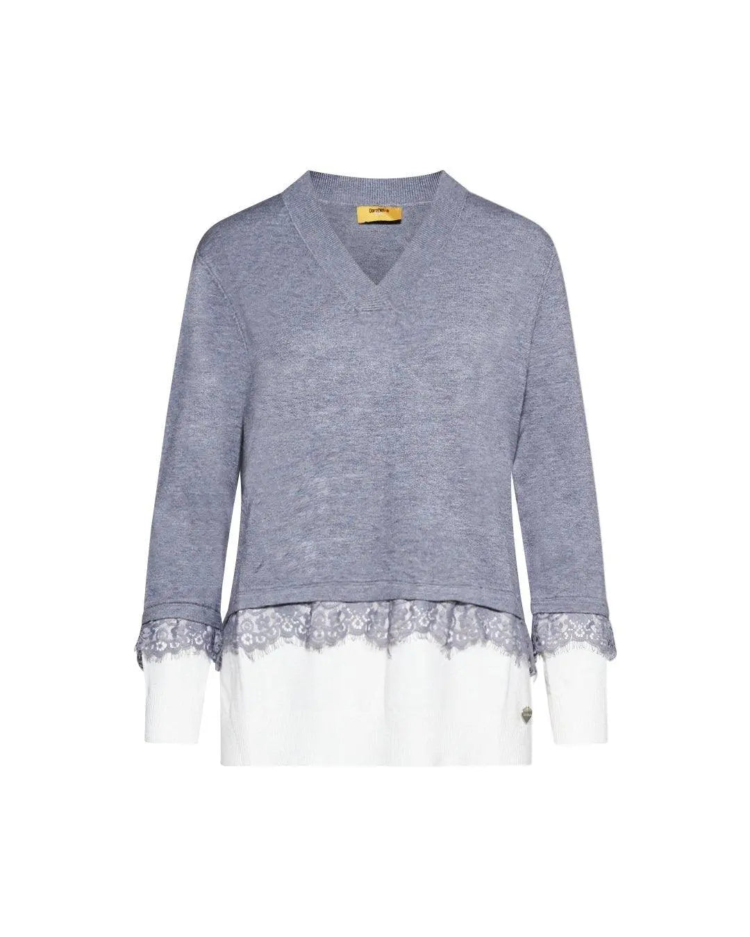 Maglia scollo "V" GRIGIO MEDIO DORABELLA PIU'