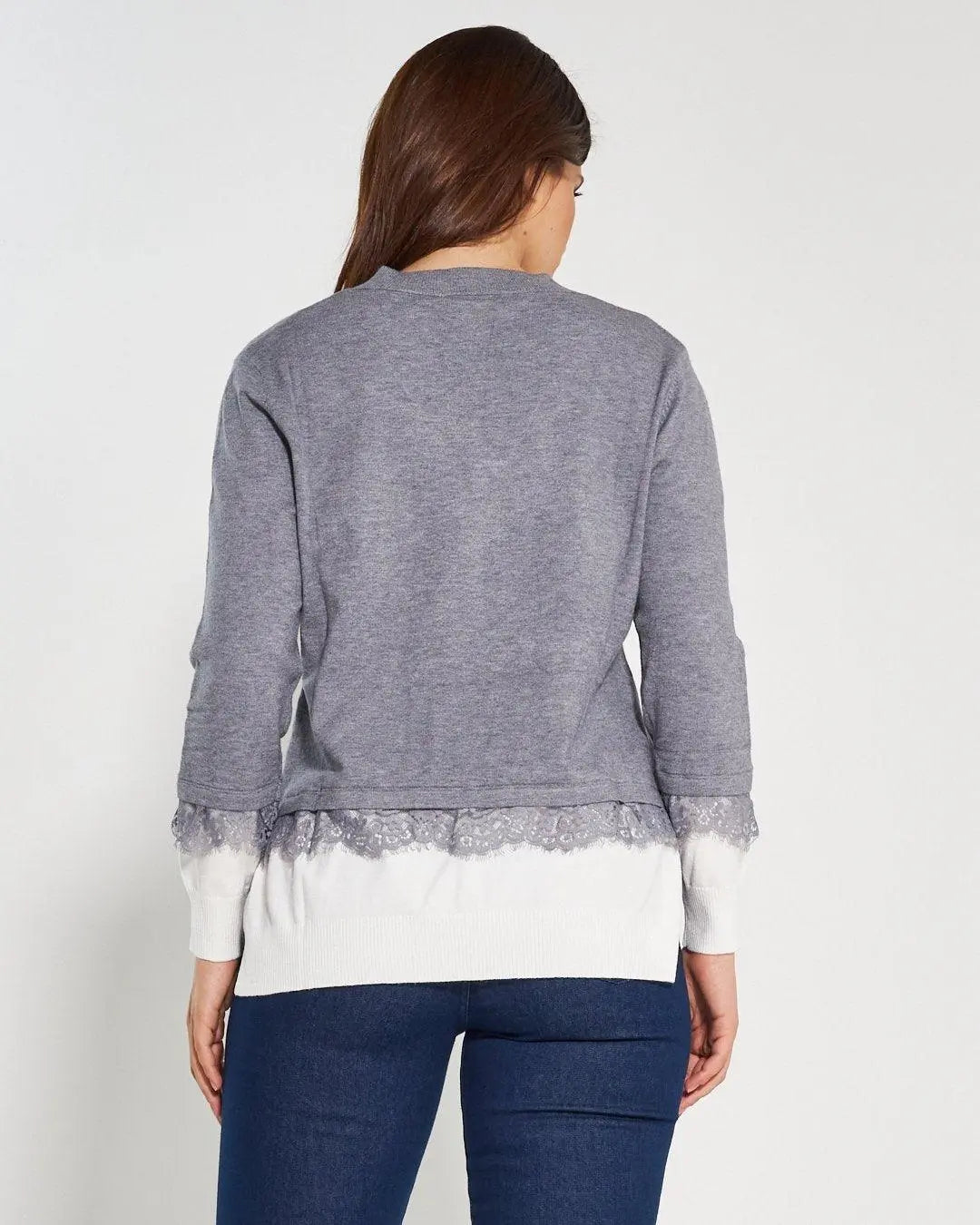 Maglia scollo "V" GRIGIO MEDIO DORABELLA PIU'