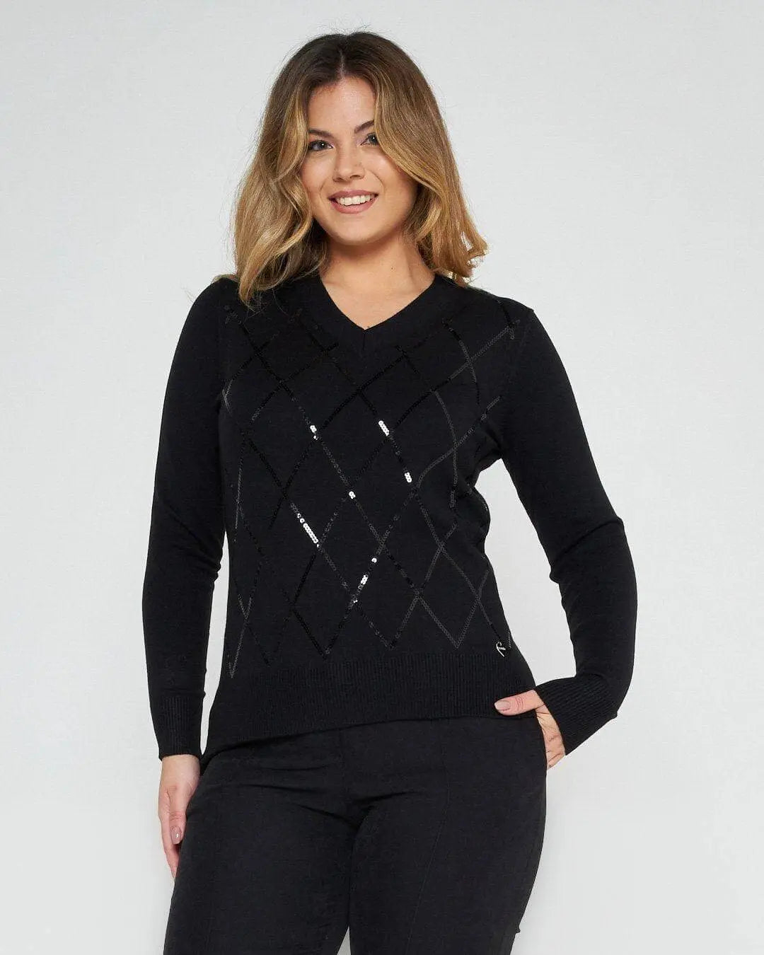 Maglia scollo "V" NERO DORABELLA XL