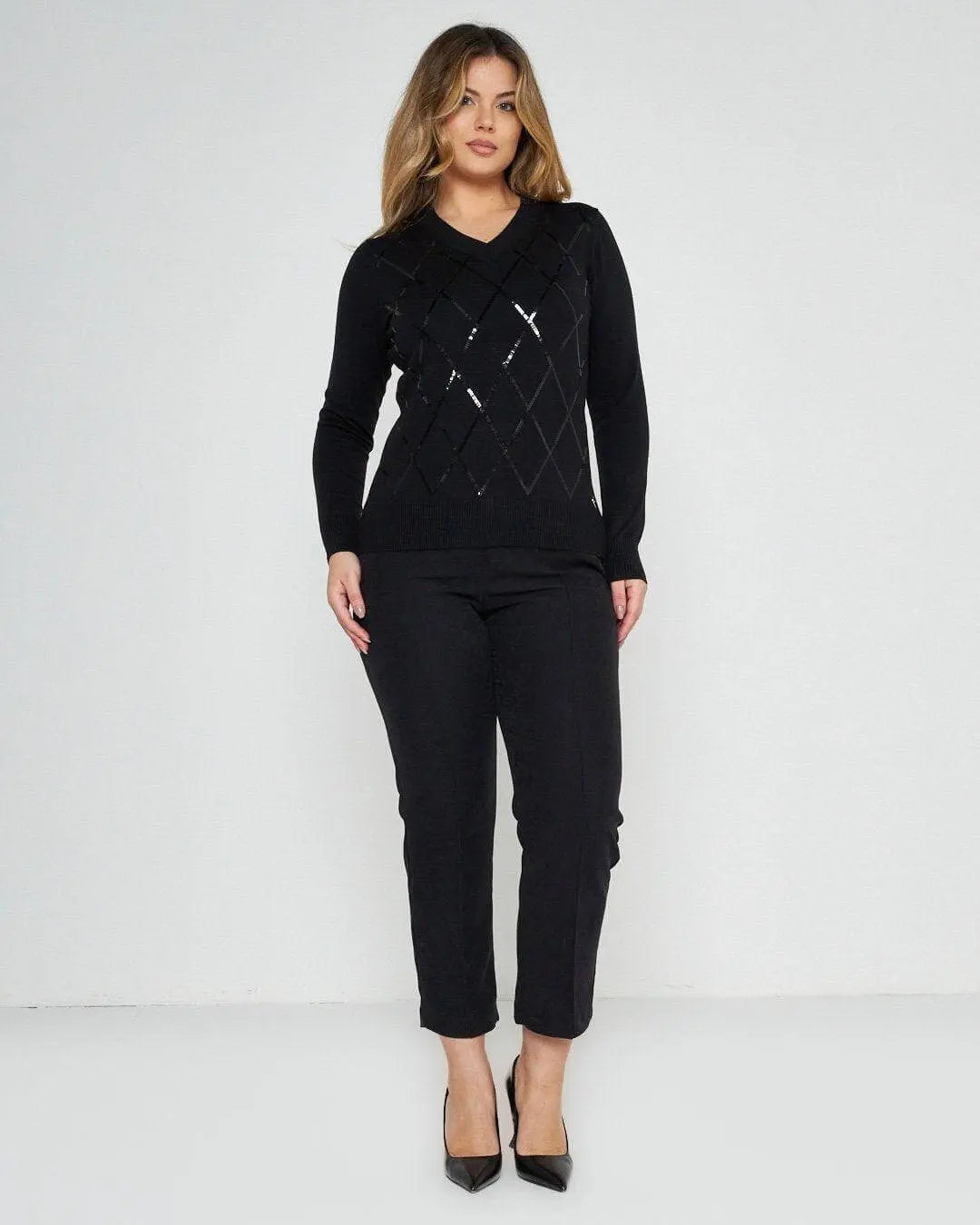 Maglia scollo "V" NERO DORABELLA