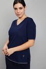 Maglia scollo a V BLUE NAVY DORABELLA PIU'